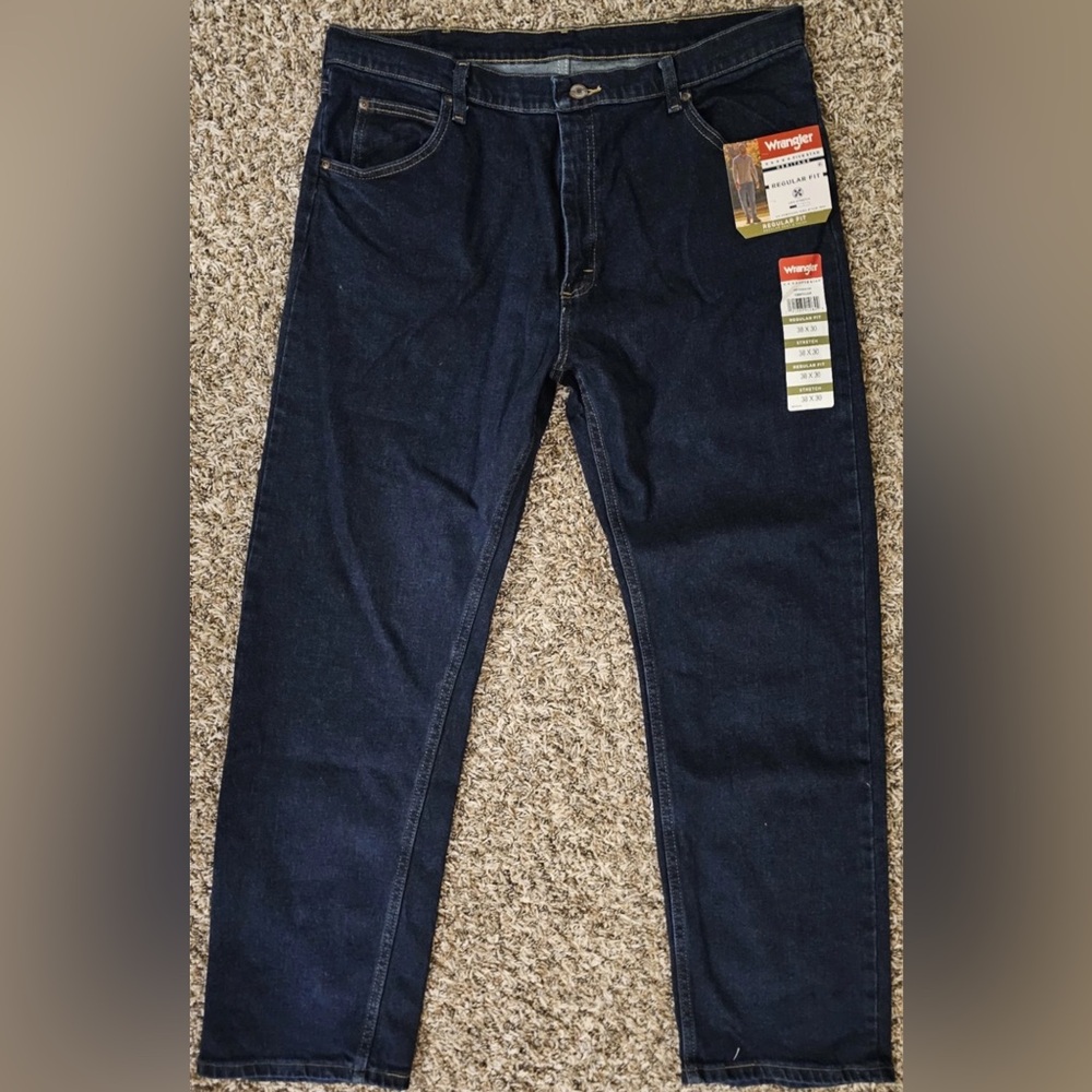 BNWT Wrangler 5 Star Heritage Jeans ~ Men's Size 38x30 Regular Fit Denim Stretch